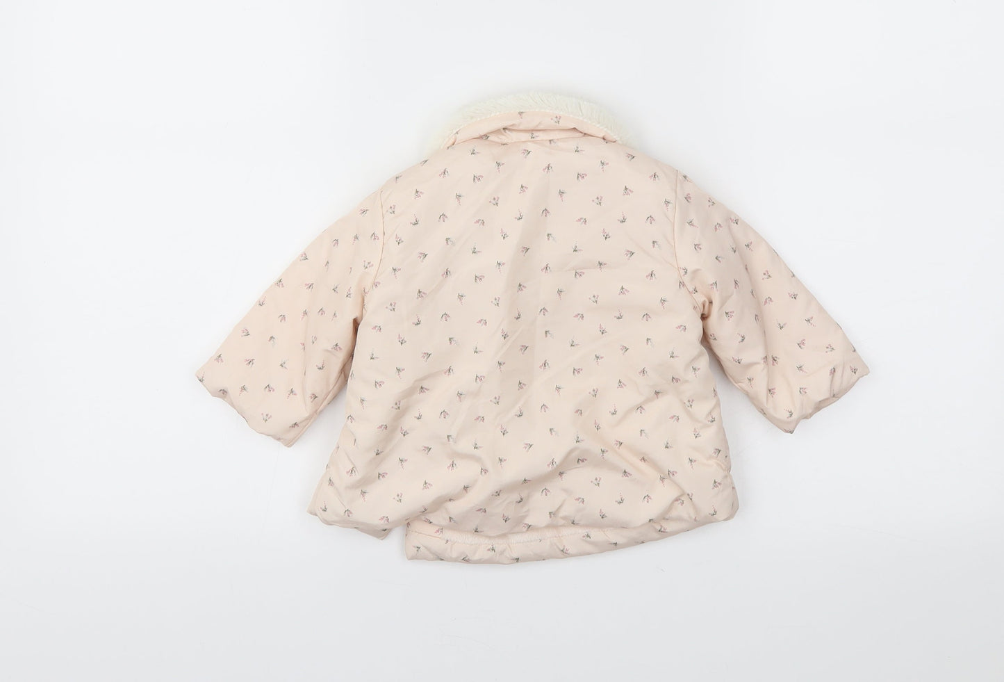 NEXT Girls Pink Floral  Puffer Jacket Coat Size 3-6 Months