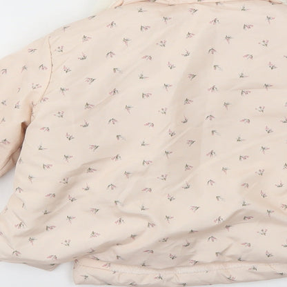 NEXT Girls Pink Floral  Puffer Jacket Coat Size 3-6 Months