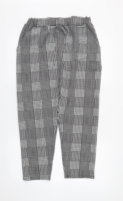 Preworn Womens Black Plaid  Trousers  Size M L22 in