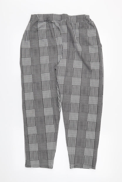 Preworn Womens Black Plaid  Trousers  Size M L22 in