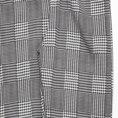 Preworn Womens Black Plaid  Trousers  Size M L22 in