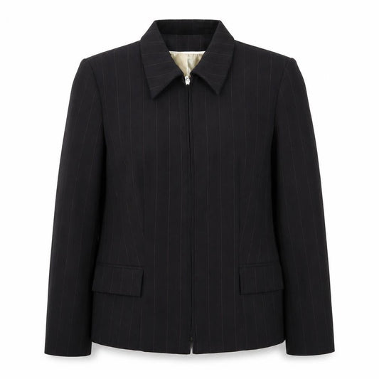Klass Womens Black Striped  Jacket Blazer Size 14