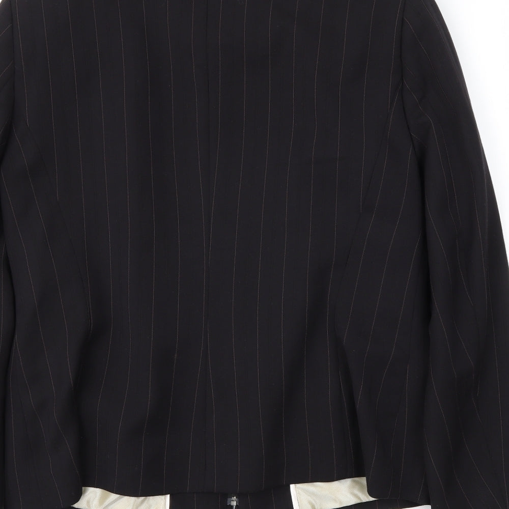 Klass Womens Black Striped  Jacket Blazer Size 14
