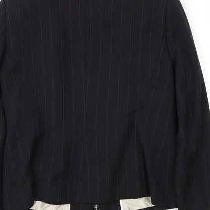 Klass Womens Black Striped  Jacket Blazer Size 14