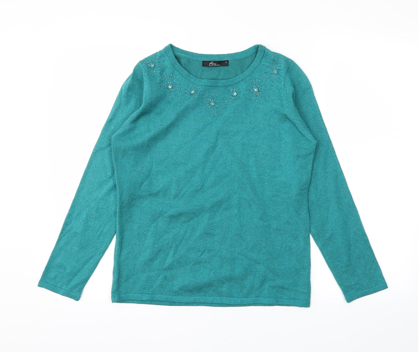 Womens UK Size S BM Green Basic T-Shirt