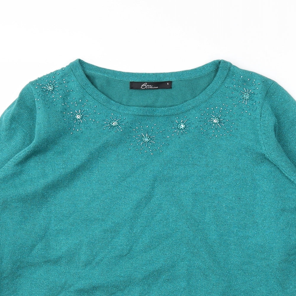 Womens UK Size S BM Green Basic T-Shirt