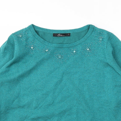 Womens UK Size S BM Green Basic T-Shirt
