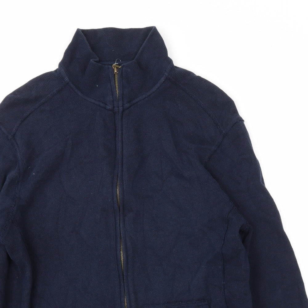 Mens UK Size M BHS Blue Full Zip Sweatshirt