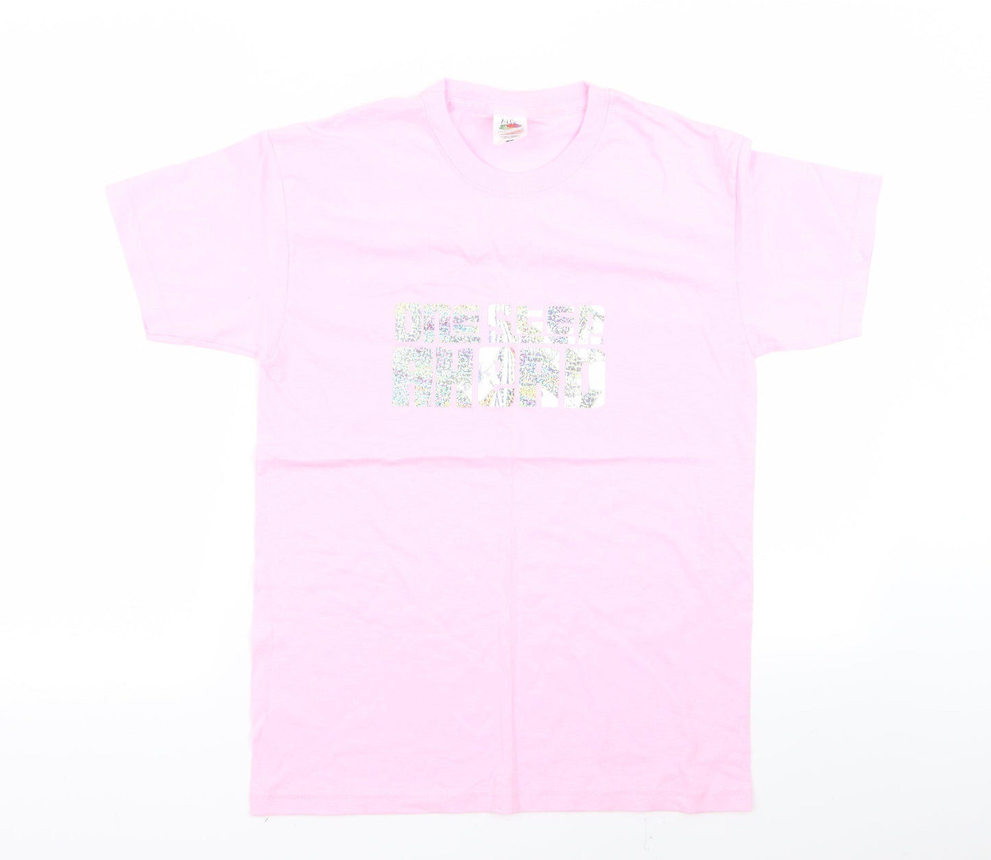 Womens UK Size S Fruit of the Loom Pink Basic T-Shirt