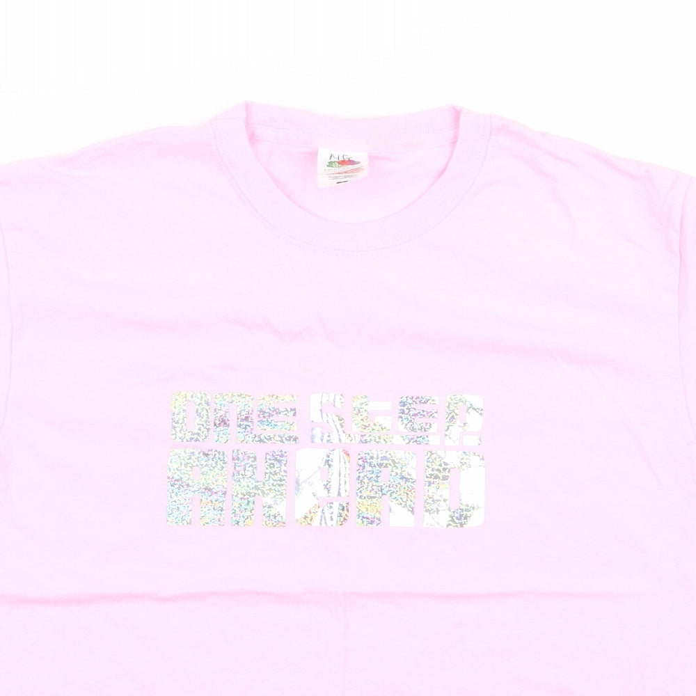 Womens UK Size S Fruit of the Loom Pink Basic T-Shirt