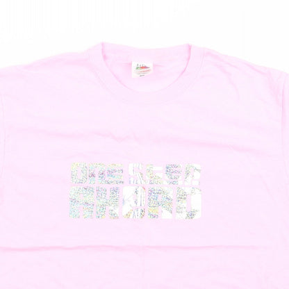 Womens UK Size S Fruit of the Loom Pink Basic T-Shirt