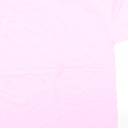Womens UK Size S Fruit of the Loom Pink Basic T-Shirt