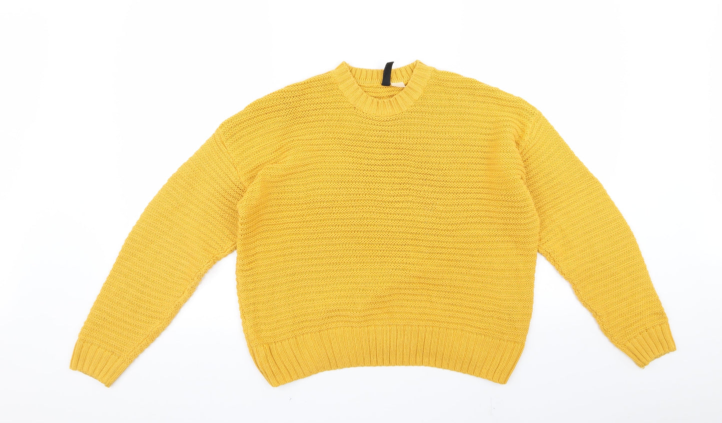 Divided Womens Yellow   Pullover Jumper Size S