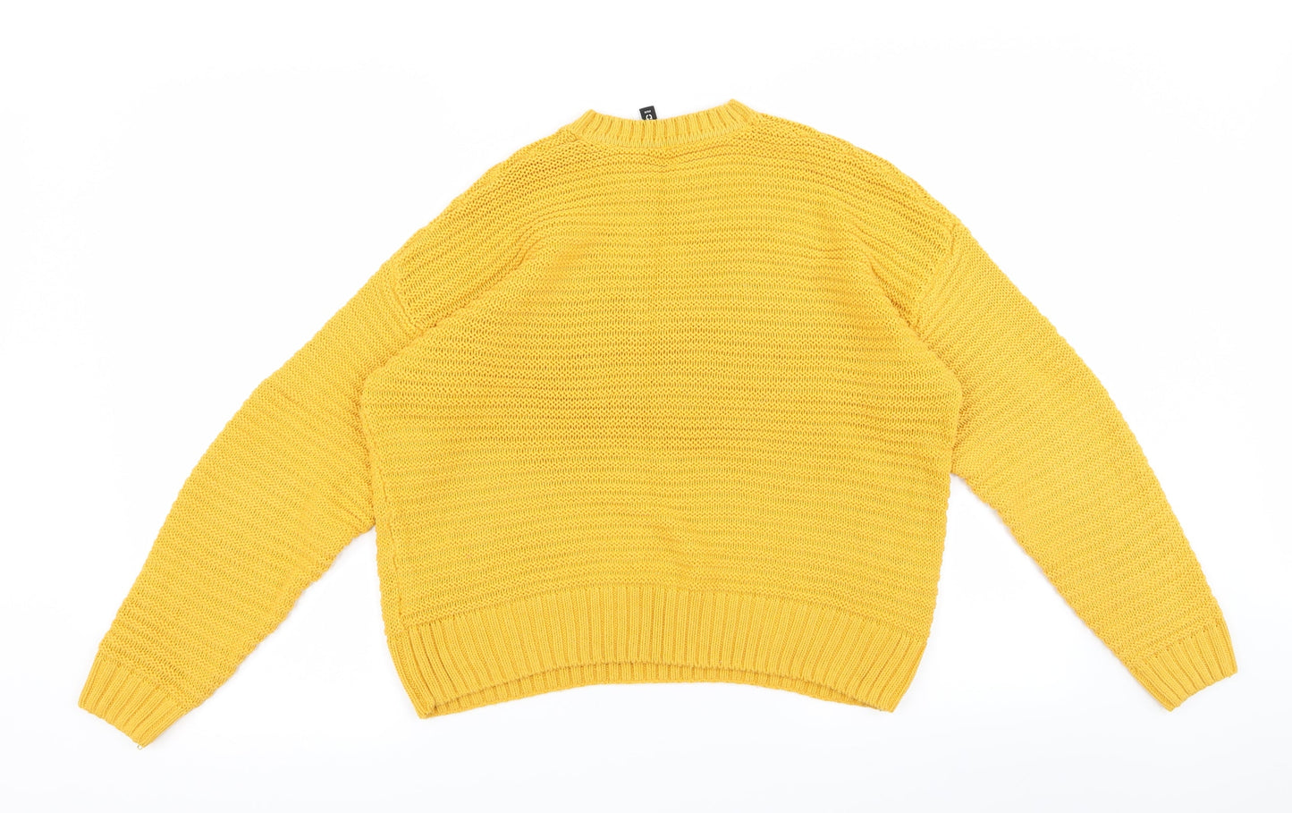 Divided Womens Yellow   Pullover Jumper Size S