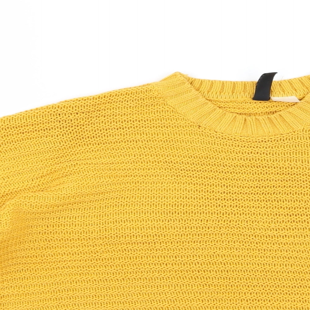 Divided Womens Yellow   Pullover Jumper Size S