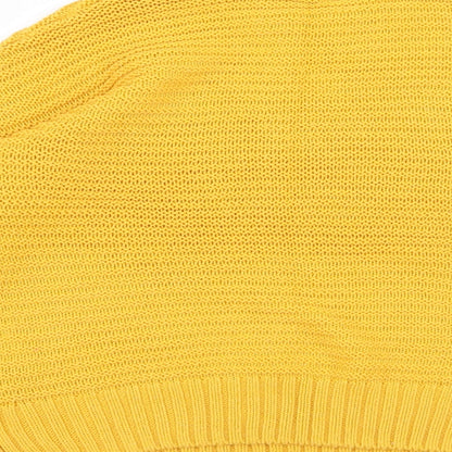 Divided Womens Yellow   Pullover Jumper Size S