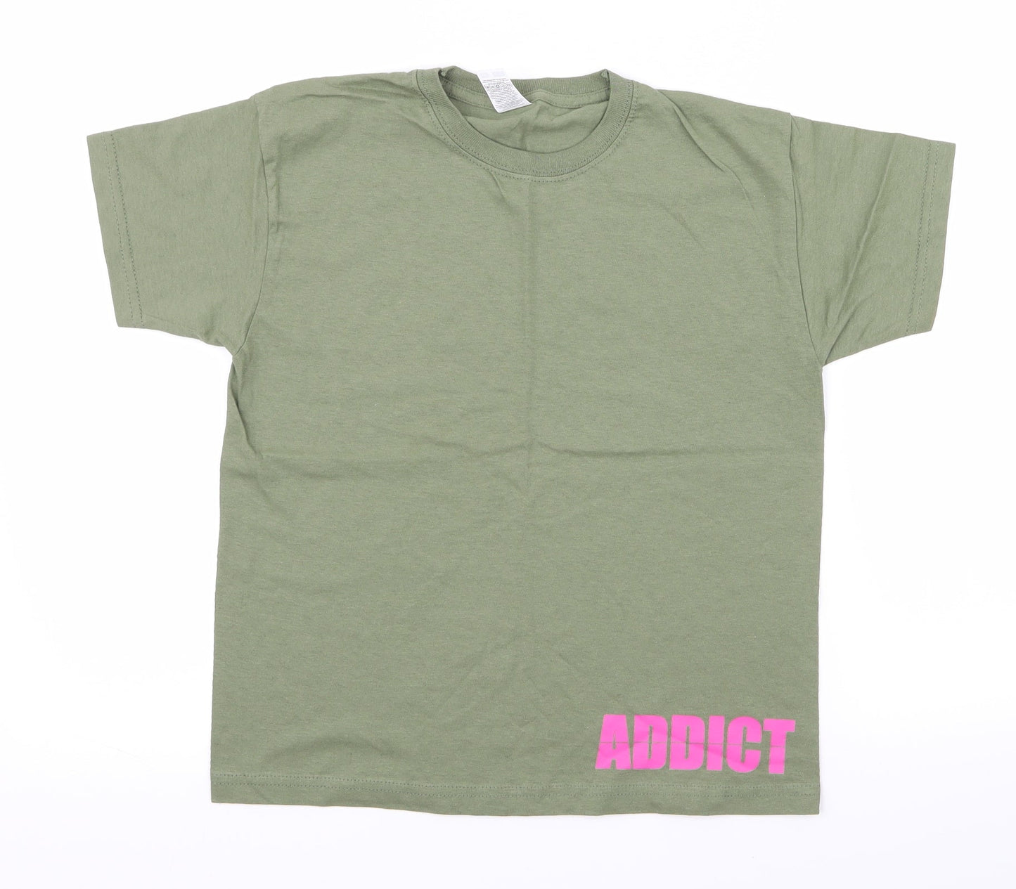 Womens UK Size  Preworn Green Basic T-Shirt