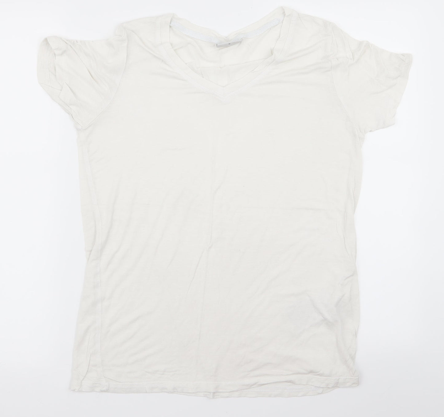 Womens UK Size M Preworn White Basic T-Shirt