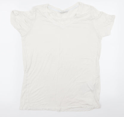 Womens UK Size M Preworn White Basic T-Shirt