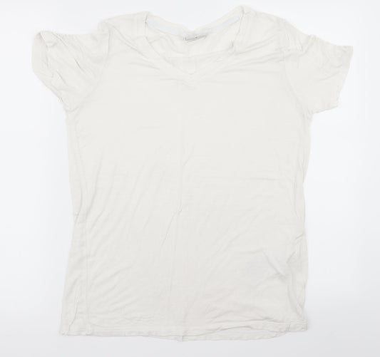 Womens UK Size M Preworn White Basic T-Shirt