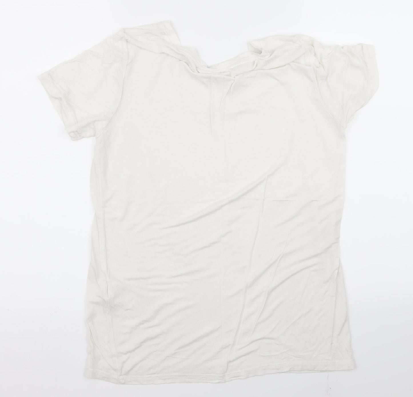 Womens UK Size M Preworn White Basic T-Shirt