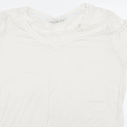 Womens UK Size M Preworn White Basic T-Shirt