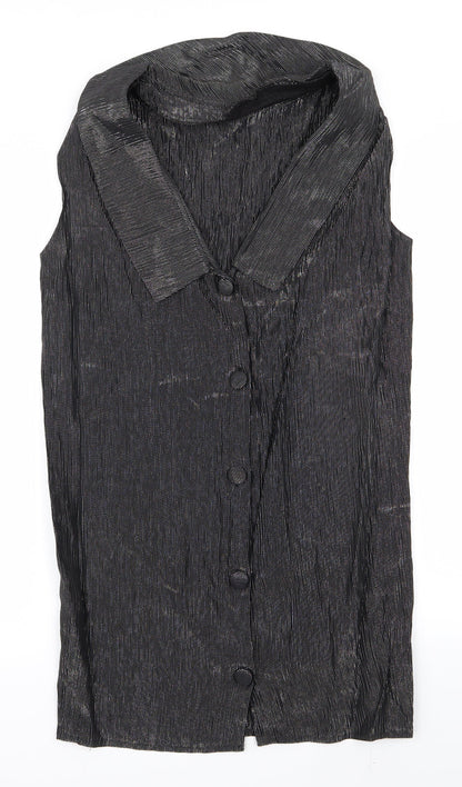 KRISS Womens Grey   Basic Button-Up Size L
