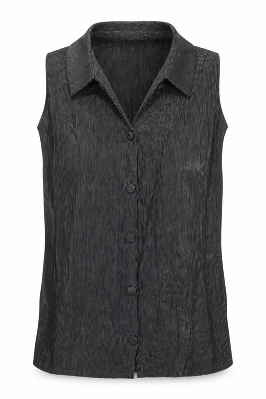 KRISS Womens Grey   Basic Button-Up Size L