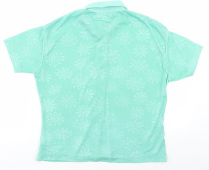 jordanna Mens Green Batik   Polo Size M