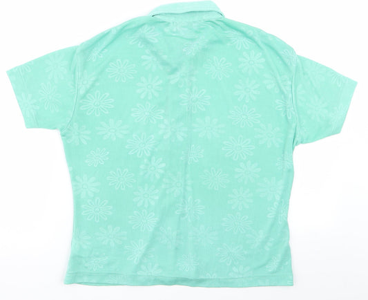 jordanna Mens Green Batik   Polo Size M