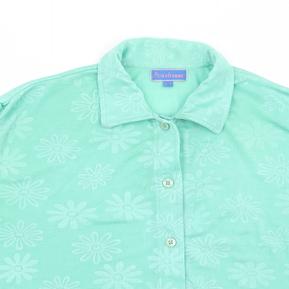 jordanna Mens Green Batik   Polo Size M