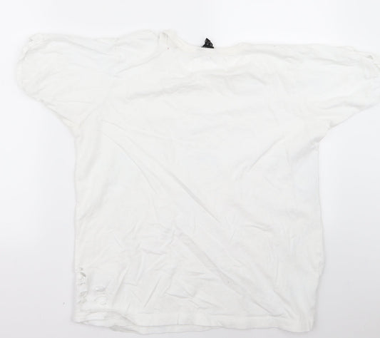 Womens UK Size 12 New Look White Basic T-Shirt