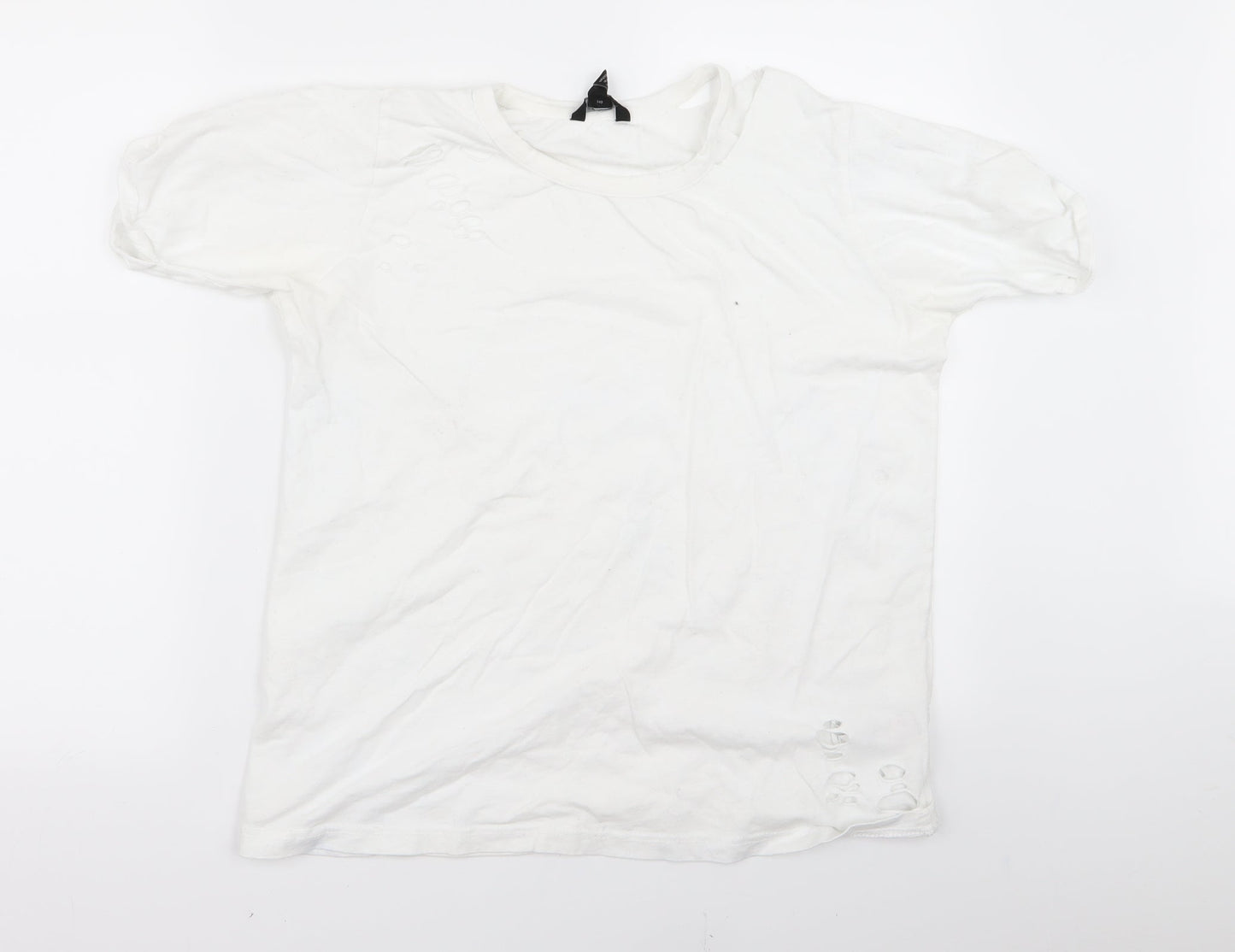Womens UK Size 12 New Look White Basic T-Shirt