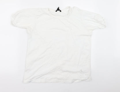 Womens UK Size 12 New Look White Basic T-Shirt