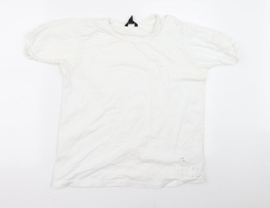 Womens UK Size 12 New Look White Basic T-Shirt