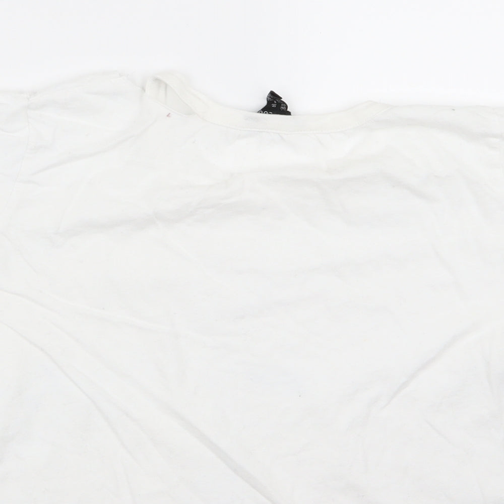 Womens UK Size 12 New Look White Basic T-Shirt