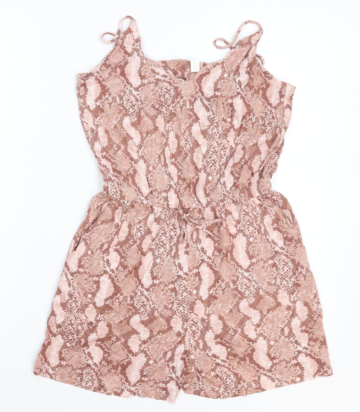 H&M Womens Beige Animal Print  Jumpsuit One-Piece Size XS L3 in