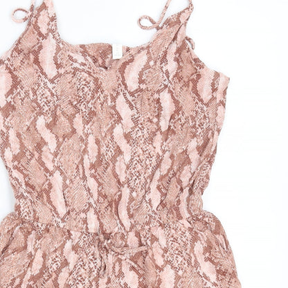 H&M Womens Beige Animal Print  Jumpsuit One-Piece Size XS L3 in