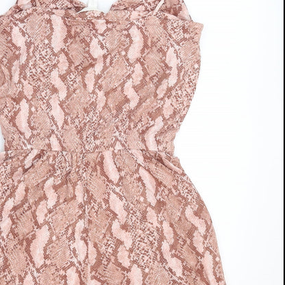 H&M Womens Beige Animal Print  Jumpsuit One-Piece Size XS L3 in