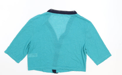 Per Una Womens Green  Knit Cardigan Jumper Size 12