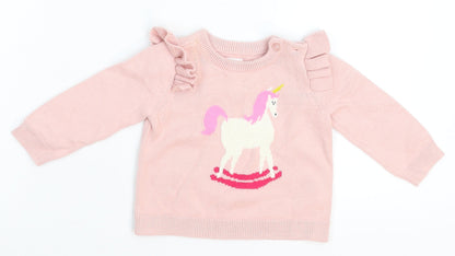 Gap Girls Pink  Knit Pullover Jumper Size 3-6 Months
