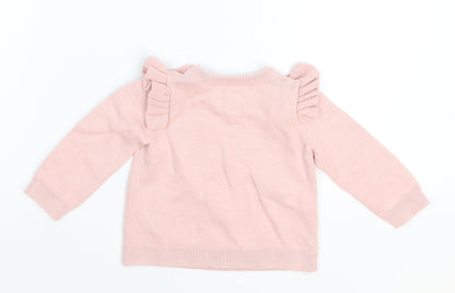 Gap Girls Pink  Knit Pullover Jumper Size 3-6 Months
