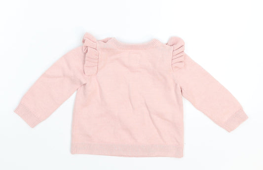 Gap Girls Pink  Knit Pullover Jumper Size 3-6 Months