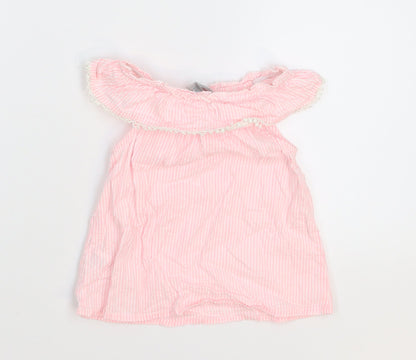 Primark Girls Pink Striped  Basic T-Shirt Size 9-12 Months
