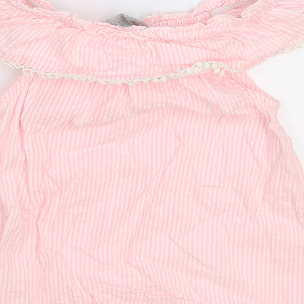 Primark Girls Pink Striped  Basic T-Shirt Size 9-12 Months