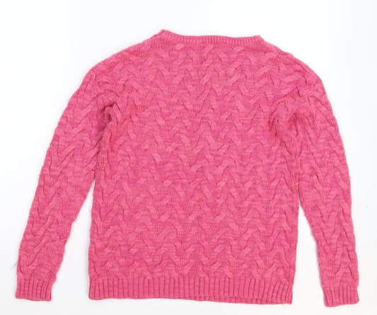 Bonmarché Womens Pink  Knit Pullover Jumper Size 10