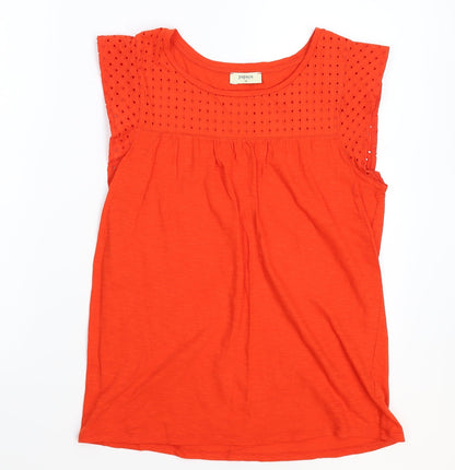Papaya Womens Orange   Basic T-Shirt Size 10