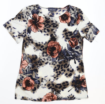 Womens UK Size 12 Saloos Multicoloured Basic T-Shirt