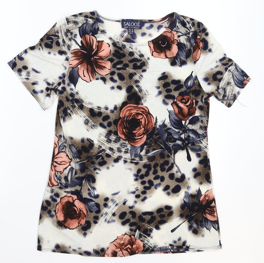 Womens UK Size 12 Saloos Multicoloured Basic T-Shirt
