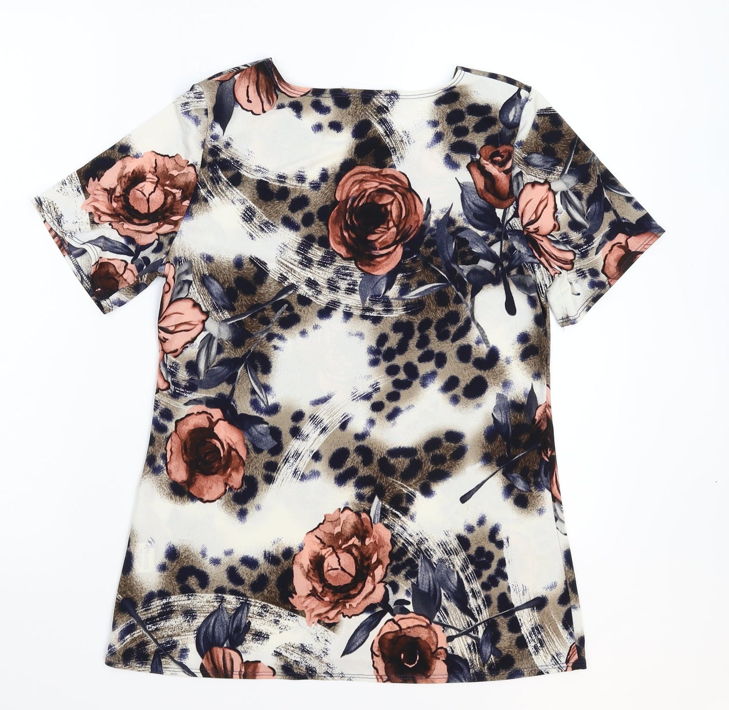 Womens UK Size 12 Saloos Multicoloured Basic T-Shirt